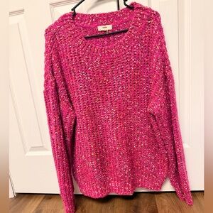 Entro Women’s Boutique Brand Pink Multi Color Knit Sweater Medium